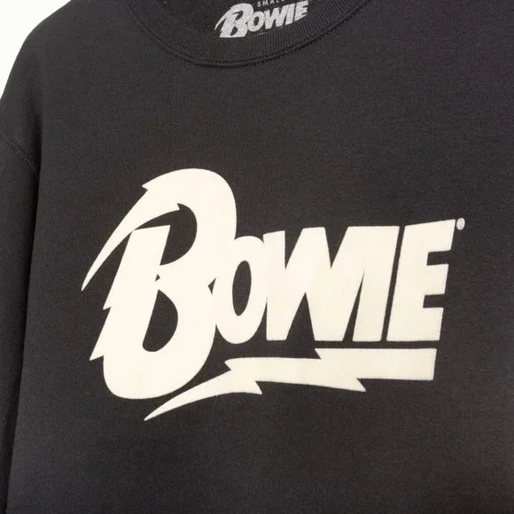 Bowie ⚡️ Brooklyn Museum Navy Flocked Sweatshirt - Size S - Picture 3 of 6